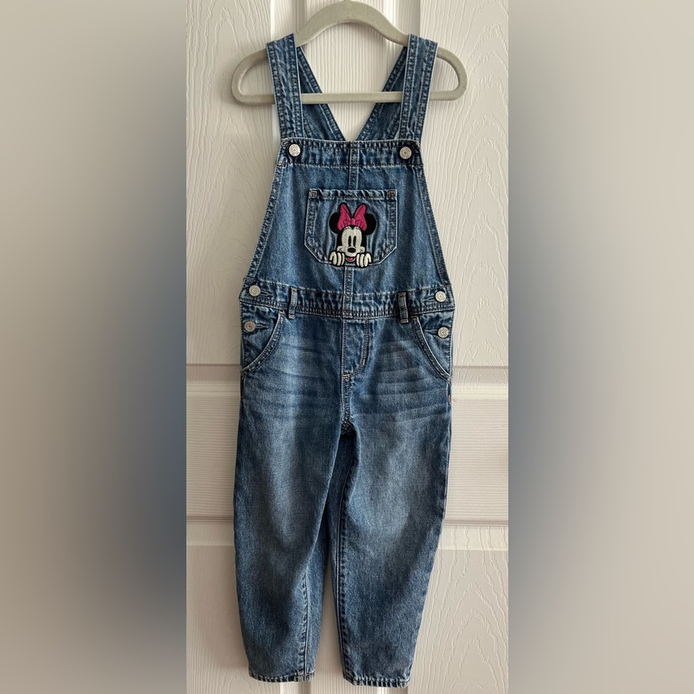 Baby Gap Blue Denim Minnie Mouse Overalls